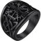 FaithHeart Schwarz Nordischer Kompass Fingerring mit Keltischer Knot Viking Style Vegvisir Ring Wikinger Fingerring für Herren Männer