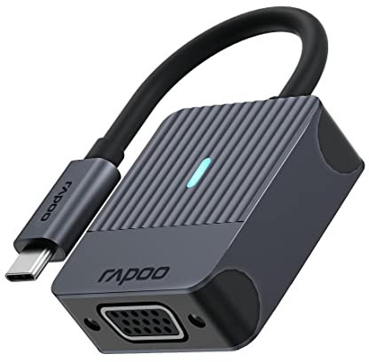 Rapoo UCA-1003 USB-C auf VGA Adapter FullHD 1080p, Aluminium, kompatibel mit MacBook Pro, MacBook Air, iPad Air / Pro, Surface Pro / Go, Laptop, Notebook, Smartphone