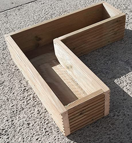 Devonshire Wood Decking Corner Garden Trough, Planter, Box Herbs, Flowers 60cm x 60cm