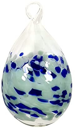 Lauschaer Glas Ostereier aus Glas mit Granulat Verschiedene Größen und Sets mundgeblasen handgeformt (1, opalgrau mit dunkelblau)