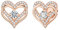 Jrêveinfini Coeur Boucles d'oreilles Femme Argent 925 Or Rose Zircon cubique, Boucles d'oreilles Originales, Cadeau pour Femme Fille