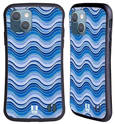 Head Case Designs Blu Onde del Mare Pattern Cover Ibrida Compatibile con Apple iPhone 13