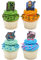DecoPac Minecraft Lush Finds Rings, Cupcake Decorations Featuring Creeper, Alex, Steve and Axolotl! Multicolored 3D Food Safe Cake Toppers – 24 Pack