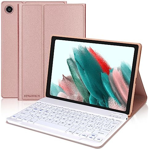 SENGBIRCH Custodia con Tastiera per Samsung Galaxy Tab A8 10.5 2022, Italiano QWERTY Tastiera Bluetooth Staccabile Magnetica per Tab A8 2021 (SM-X200/ X205 /X207), Rosa