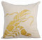 The HomeCentric Beige kissenbezug, 2 Stück, 45x45 cm sofaKissenbezuge Bettwäsche aus Baumwolle sofaKissenbezuge Meeresbewohner Ocean und Strand Metallisches Leder Applique Kissen Blumen - Gold Lobster