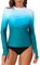 ATTRACO Womens Rash Vest Long Sleeve Rash Guard with Thumb Hole Swim Tops Quick Drying