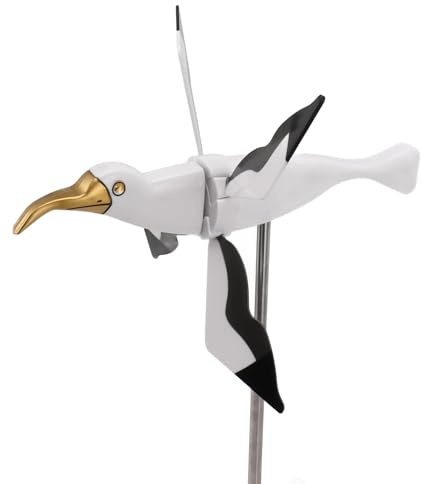 Zerodis Fliegende Möwe Windmühle, Asuka-Serie, Gartendekoration, Windspiel für Außenbereich, Wetterfest, Rasendekoration mit Drehmechanismus, Harz und Eisen, Farbbeständig