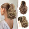 Sofeiyan Postizos de Coleta Rizada con Pinzas de Garra, 28cm Corto Cola de Caballo Extensión de Pelo Ondulada Ponytail Extension Clip in Postizo Sintético para Mujeres,Castaño y Rubio
