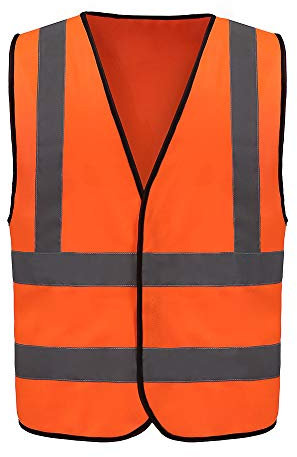 AYKRM Sicherheitsweste Warnweste Reflektierendes WarnschutzWeste Warnweste mit Reflektorstreifen Arbeitsweste orange