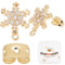 Beebeecraft 1 Box 10 Stück Schneeflocken Ohrstecker Mit Schlaufe Echtes 18 Karat Vergoldetes Messing Zirkonia Klare Weihnachts Winter Ohrstecker Für Die DIY Herstellung von Ohrringen Und Schmuck