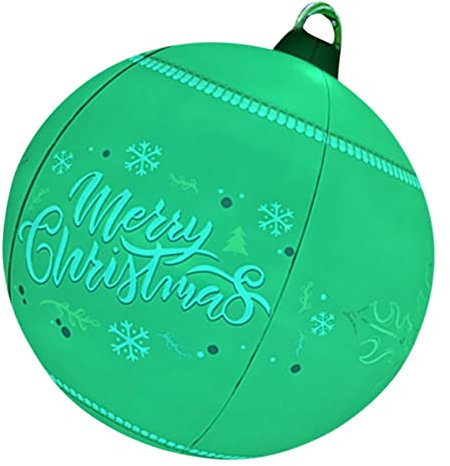 Cabilock 2st Aufblasbare Weihnachtskugel Großer Aufblasbarer Ball Weihnachtskugel Im Freien Weihnachten Über Größe Aufblasbar Riesige Weihnachts-schlauchboote Golddekor Rotes Plastik