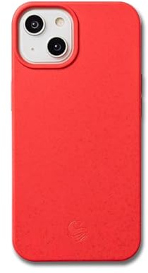 Wave Case Compatible with iPhone 15 Phone Case - Eco-Friendly Wheat Straw Phone Case with Shock-Absorbing Corners | 2mm Raised Lip | Ultra-Thin Design, 360° Protection | Red