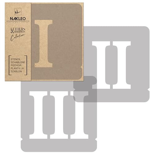 NAKLEO Zahlen Malschablonen Set 12 Stück, 7 cm Ziffern & Zeichen Römische Schriftart, Wiederverwendbare Kunststoff Stencil, DIY Handwerk Holz Möbel Wand Dekoration