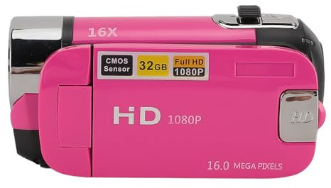 16MP Digital Video Camera, 1080P Recorder Zoom Screen Camera with Fill Light, Front, External Mic Port, 2.4 Inch Camcorder for Travel, Wedding, Campus Documentation, Lightweight,
