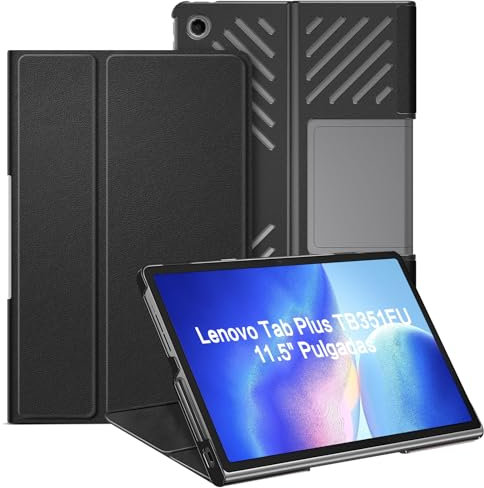 BENTOBEN Case for Lenovo Tab Plus 11.5'', Lightweight Trifold Stand Hard PC Back Heavy Duty Shockproof Rugged Full Body Protective Tablet Kids Case Cover for Lenovo Tab Plus 11.5 inch 2024, Black