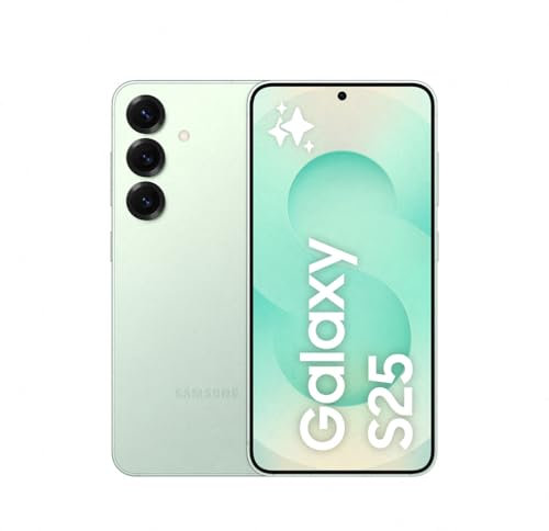 Samsung Galaxy S25 128GB Teléfono Móvil con IA, Galaxy AI, 12GB RAM, Cámara 50MP, Dual SIM, IP68, Garantía del Fabricante 3 Años + 1 Año Extra, Color Menta (Versión Española)
