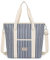 Nanxson Sac Isotherme Repas 15L/29L Grand Capacité Sac Lunch Bag Floral Cooler Bag Portable avec bandoulière Réglable pour Déjeuner Travail Ecole Plage Pique-Nique (29L,B-Marine Rayure)