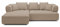 DomoHome Avangarde Ecksofa Moderne Eckcouch mit Verstellbarer Sitztiefe Wasserabweisendem Aragon-Stoffbezug und Hochwertiger Polsterung Linkes Layout 182x285x86cm Beige