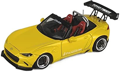 1 64 Für Mazda MX5 Gelb Wide Body Conversion Legierung Simulation Modellauto Sammlung Für Erwachsene Druckgussmodelle Motorfahrzeuge