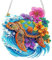 DOMROM Diamond Art Painting Anhänger, Schildkröte Diamond Painting Fensterbilder anhänger, Meer Diamond Painting Hängende Ornament für Kinder Erwachsene Blumen Diamant Malerei Basteln Tür Fenster Deko