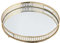 Spiegeltablett Goldenes Tablett Tischplatte Tablett Dekoratives Tablett Multifunktionsschale Geeignet für Haus Büro Wohnzimmer und andere Orte (Rund 32 * 32 * 5 cm)