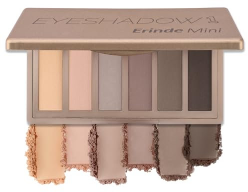 Erinde Matt Lidschatten Palette 6 Farben, Nude Eyeshadow Palette 16H Waterproof mit Spiegel & Vegan, Hochpigmentierte Lidschattenpalette für Langanhaltenden Makeup Look