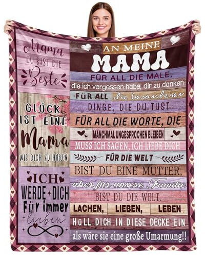 COZYCRIB Muttertagsgeschenke für Mama,Mama Geschenk,Geschenke Für Mama,Geburtstagsgeschenk Für Mama,Beste Mama Geschenk,Mutter Geschenk Zum Muttertag,Weiche Fleece Decke 150x130cm