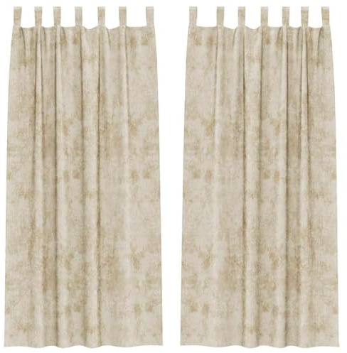 vidaXL Velvet Curtains with Curtains 2 pcs Cream 245 x 140 cm Velvet, Modern Velvet Curtains, Room Darkening, Thermal Insulation, Stylish Indoor Window Treatments, Functional Decor, Elegant Drapes