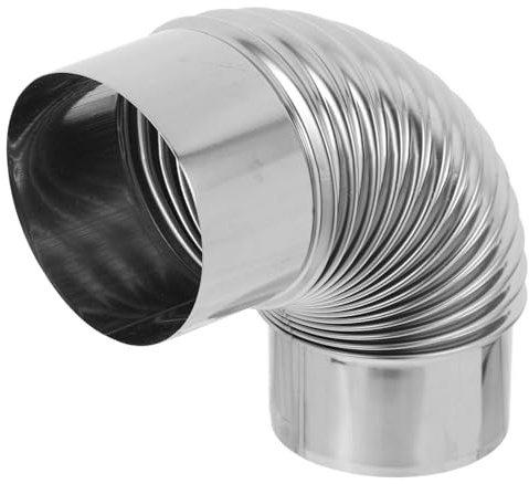 HEMOTON Stainless Steel 90 Degree Elbow Stove Pipe Flue Adapter for Firewood Heating Compatible with Camping Stoves and Water Heaters Sturdy Chimney Exhaust Duct