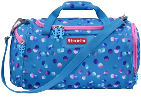 Step by Step Sporttasche Dolphin Finja, blau, mit Nasswäschefach, Abnehmbarer Tragegurt, Verstellbarer Schultergurt für Mädchen 1. Klasse, 13 L