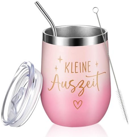 Hestya Regalo para Mujer Termo de Acero Inoxidable de 355 ml Taza de Café con Doble Pared y Aislamiento al Vacío, con Tapa Regalo para Mejor Amiga, Hermana o Mamá