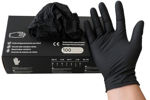 B teurobrecher Nitril Einweghandschuhe S Schwarz 1000 St. Puder-/Latexfrei