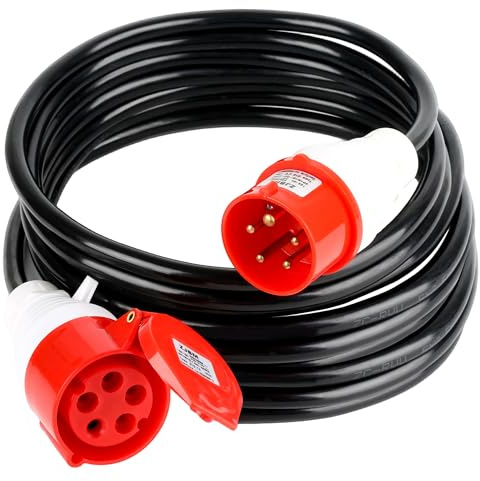 CEE Verlängerungskabel 5x2,5mm² 400V 16A, CEE 5-polig, IP44 Starkstromkabel aus Gummi, H07RN-F, Ölbeständig – Für Wohnmobil, Wallbox, Baustelle & Industrie (30M)