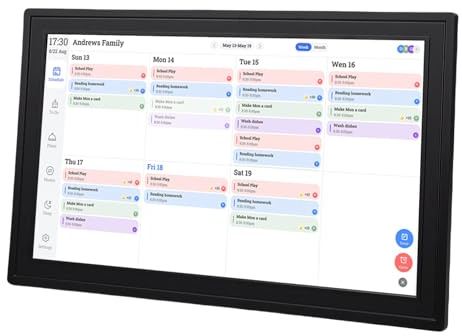 ZDAGELD Interaktives Smart-Touchscreen-Display, Aufgabendiagramm für Familienpläne mit WiFi-App-Steuerung, Ideal für Heimbüro und Küche, Farbcodierte Aufgaben und Bilderrahmen, Unterstützt