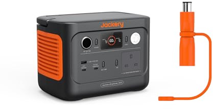 Jackery Explorer 240 v2, 256Wh Power Station with DC8020 to USB-C Adapter | LiFePO4 Battery with 300W AC & 100W USB-C Output, 1Hr Fast Charging for Outdoors, RV Camping, Fishing, Life On the Go