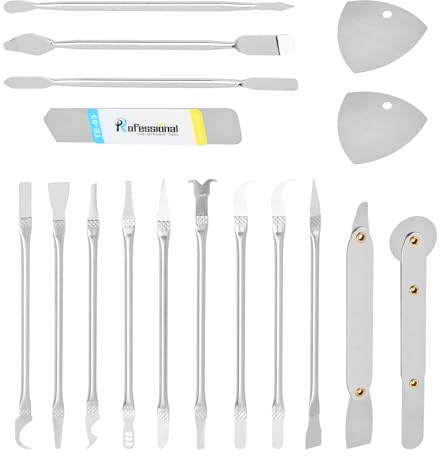 Rundago 16 Pezzi Kit Riparazione Smartphone Professionale, Set Utensili Apertura in Acciaio Inossidabile, Strumenti di Precisione per Sostituzione Batteria e Display di Cellulari, Tablet, PC