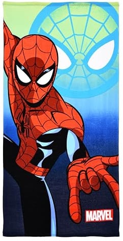 Spider-Man Badetuch 70x140 cm, Marvel Strandtuch Handtuch Kinder Jungen, großes Badehandtuch für Schwimmbad Strand Reise | leicht & schnelltrocknend · für Strand, Schwimmbad & Urlaub · Geschenk zum Kindergeburtstag · auch zu Ostern & Weihnachten