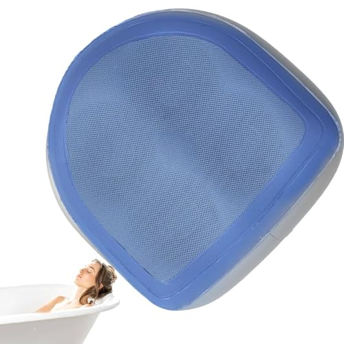 Coussin Siège Spa Gonflable avec 4 Ventouses Antidérapantes, Rehausseur Bain Bouillonnant en PVC, Coussin De Baignoires Confortable Pliable Et Léger, Noir/Gris