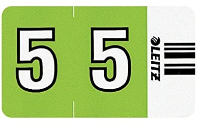 Leitz 66050000 Orgacolor Ziffernsignal 5, 100 Stück, grün