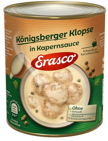 Erasco 6 Königsberger Klopse i. Kapernsauce (1 x 800 g Dose)