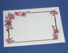 250 Tischsets, Papier 30 cm x 40 cm weiss Blumenranke