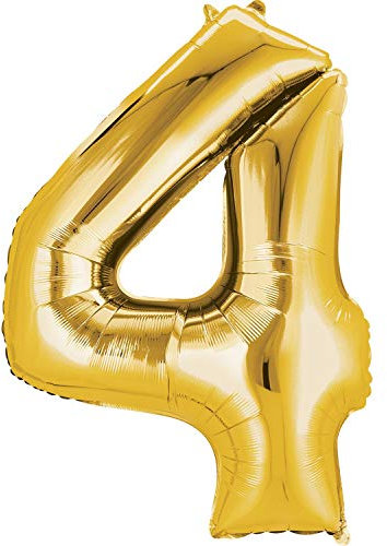 ToyCentre Amscan 26 x 34/66/86 cm, diseño de número 4, diseño de Super 16 Balón Gold Foil