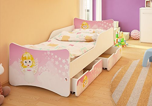 Best For Kids Kinderbett mit Schaummatratze TÜV Zertifiziert MIT Zwei SCHUBLADEN 90x200