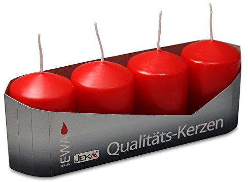 OLShop AG 3er Pack Stumpenkerzen rot, ca. 40 x 60 mm (3 x 4 Stück) Kerze Kaminkerze Laternenkerze Dekoration