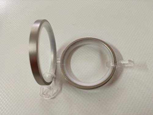 TENDAGGIMANIA Runde Ringe aus Eisen 43 mm Durchmesser 20 mm, Finish Nickel und Chrom Stahl, Packung mit 10 Stück (matt-nickel)