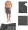 ARLI Saunakilt Herren Saunatuch Saunahandtuch Baumwolle Anthrazit Gummizug Tasche Klettverschluss praktisch individuell anpassbare Größe Sauna Sarong Kilt Wellness Hamam