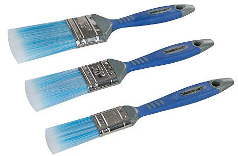 3 PACK | 25mm 40mm 50mm Paint Brushes (NO LOSS BRISTLES) – Cutting In/Coving & Skirting – Smooth & Fine Finish | Synthetic Brush – Walls & Ceiling | For All Paint Types