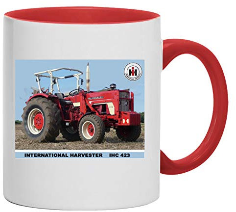 International Harvester IHC 423 Tasse Kaffeebecher Keramik, 330 ml Inhalt | Weiß/Rot
