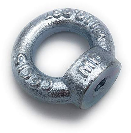 Ringmutter galvanisch Verzinkt C15 - M6-5 Stück - Traglast: 75kg [ Größe Wählbar M6 M8 M10 M12 M16] Kranöse Zurröse Ösenmutter Augenmutter ähnl. DIN 582 (M6)