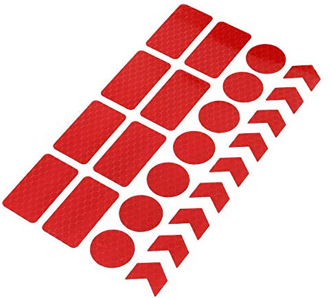 X AUTOHAUX 24pcs adesivi riflettenti rossi nastro adesivi impermeabili per auto